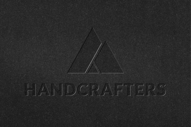 PSD debossed 종이 스타일의 handcrafters 회사 로고 템플릿 psd