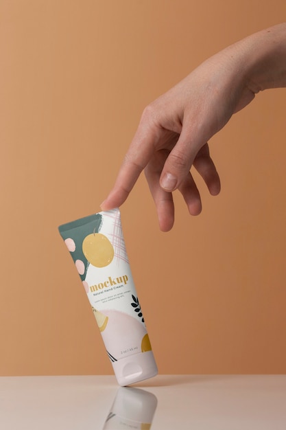 Handcrème met pakket mock-up ontwerp