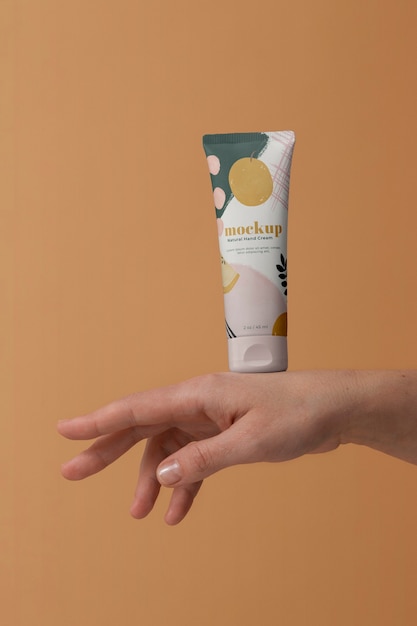 Handcrème met pakket mock-up ontwerp