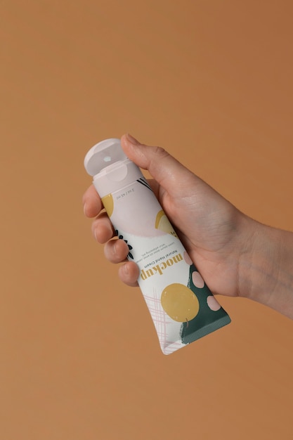 Handcrème met pakket mock-up ontwerp