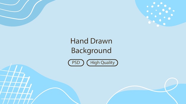 Handdrawn blue background with a serene artistic touch