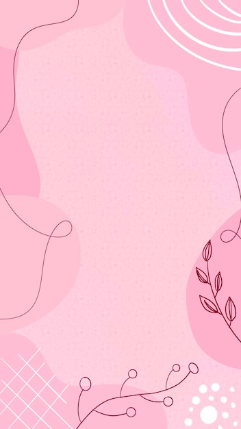 PSD handdrawn pink background with a whimsical touch