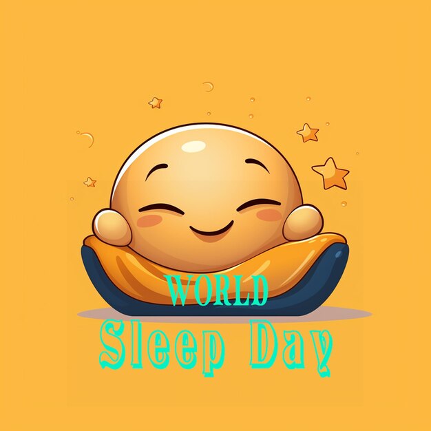 PSD handdrawn world sleep day with woman