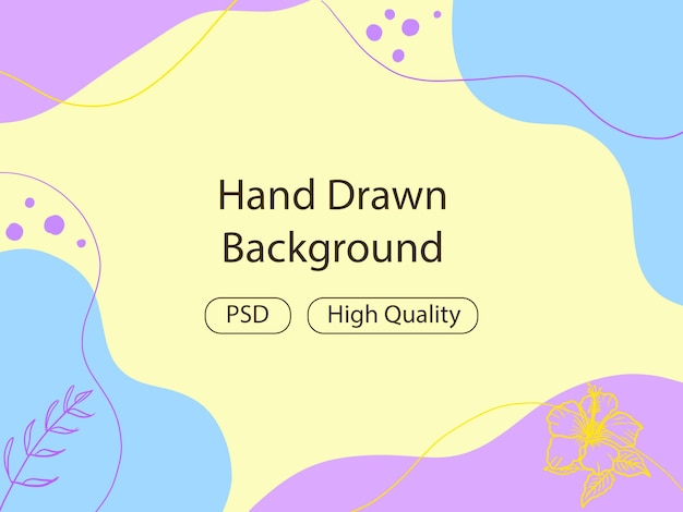 PSD handdrawn yellow background with a burst of artistic energy