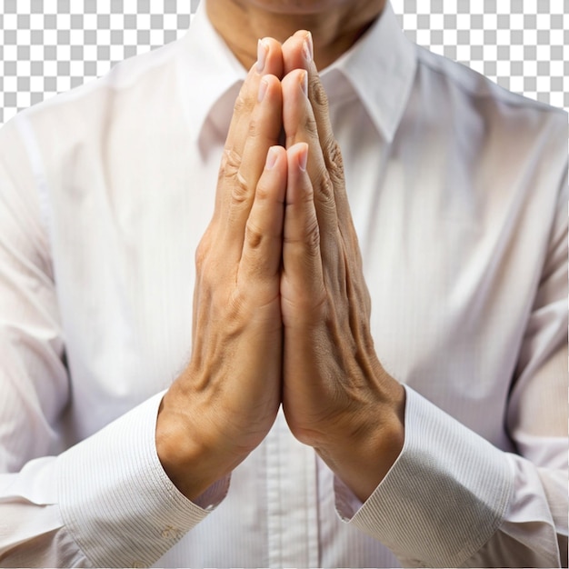 handen bidden op een doorzichtige achtergrond