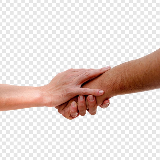 Handen met een gebaar van felicitatie geïsoleerd op een doorzichtige achtergrond