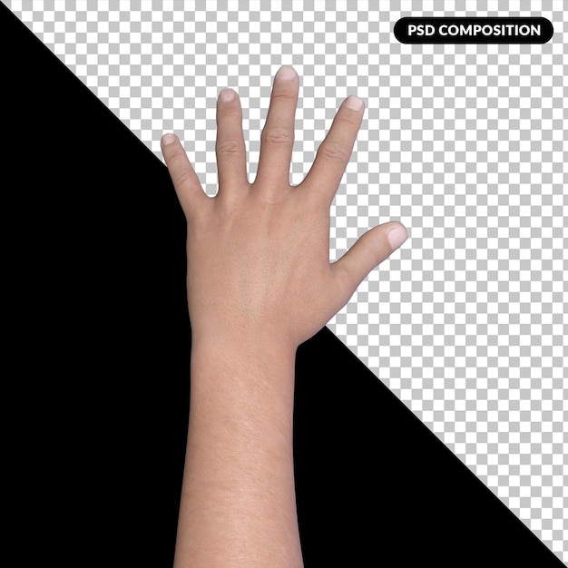 Handgebaar 3d-rendering geïsoleerde premium psd