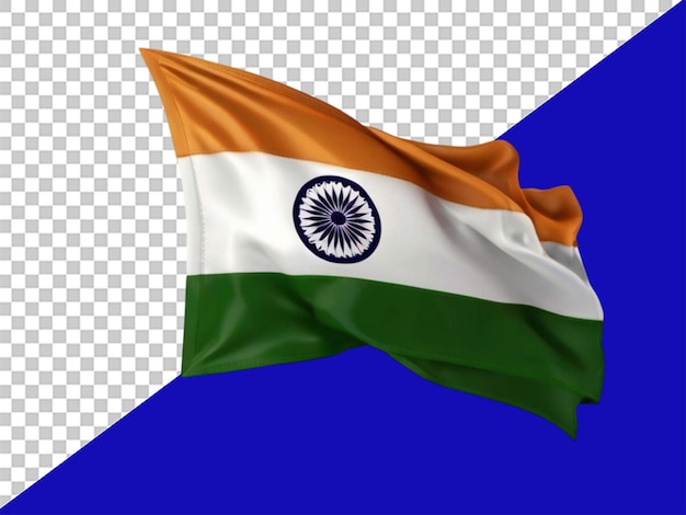 Handgeschilderde Indiase vlag op een doorzichtige achtergrond