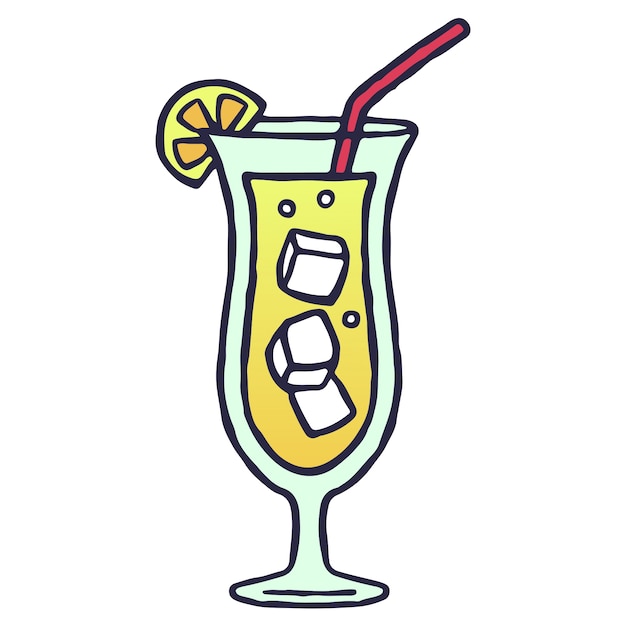Handgetekende cocktail-iconontwerp