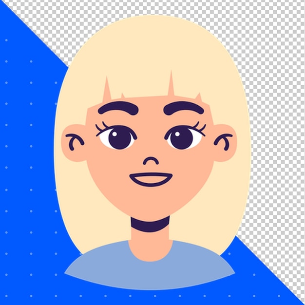 Handgetekende illustratie Platte vector van Human voor profiel avatars en projecten PNG Transparent BG