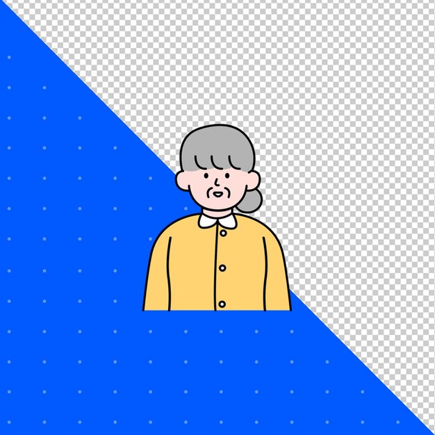 Handgetekende illustratie Platte vector van Human voor profiel avatars en projecten PNG Transparent BG