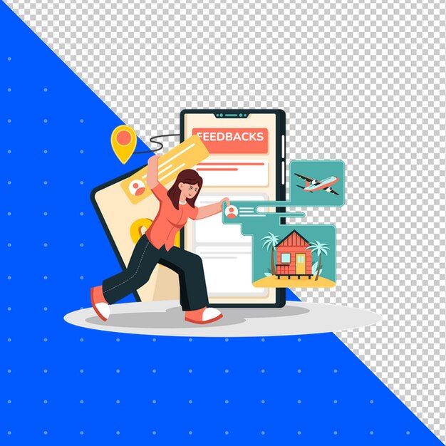Handgetekende illustratie Platte vector voor werk Kantoor Bedrijven en projecten PNG Transparante achtergrond