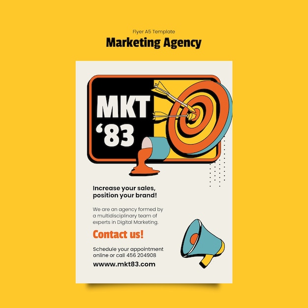 Handgetekende sjabloon van het marketingbureau