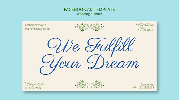 PSD handgetekende weddingplanner facebook sjabloon