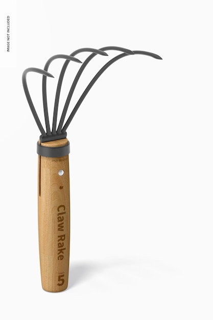 PSD handheld claw rake mockup