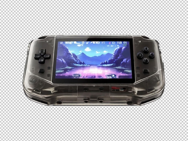 PSD handheld game console on transparent background