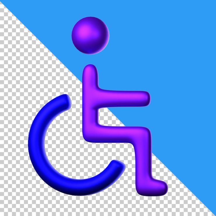 PSD handicap symbol icon isolated on the transparent background