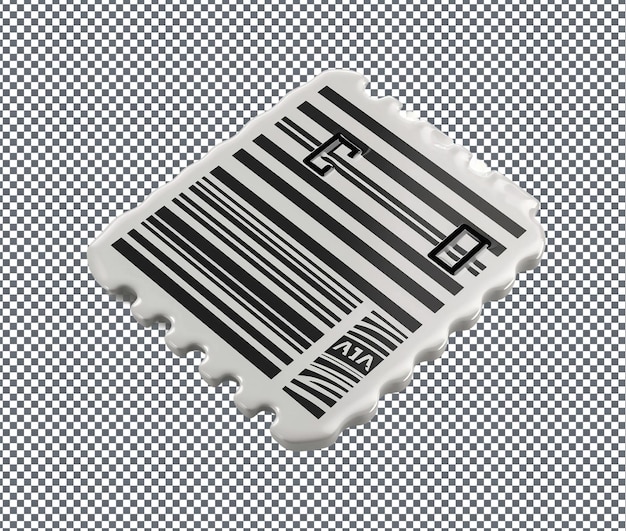 PSD handige barcode geïsoleerd op doorzichtige achtergrond