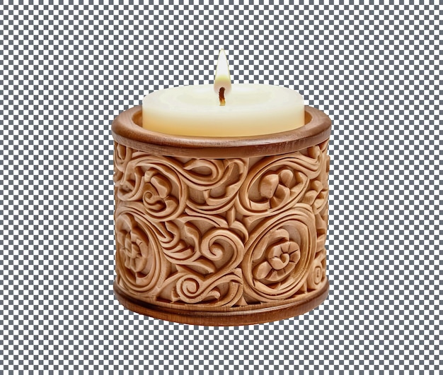 PSD handmade artisan candle isolated on transparent background