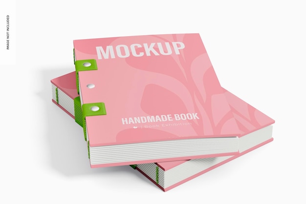 handmade books mockup, stacked