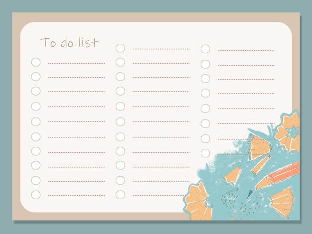 handmade to do list in big page