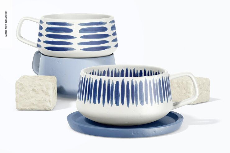 PSD handmade mug mockup front view