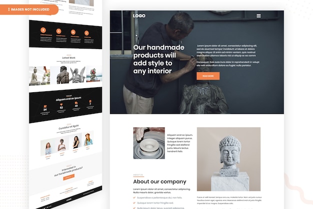 Handmade products interior website page template