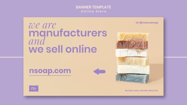 PSD handmade soap shop banner template