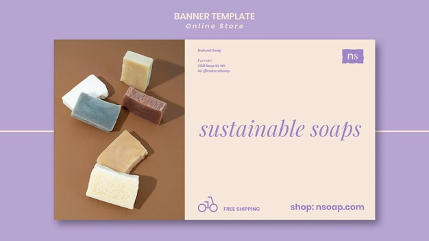 PSD handmade soap shop banner template