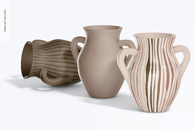 PSD handmade vases mockup