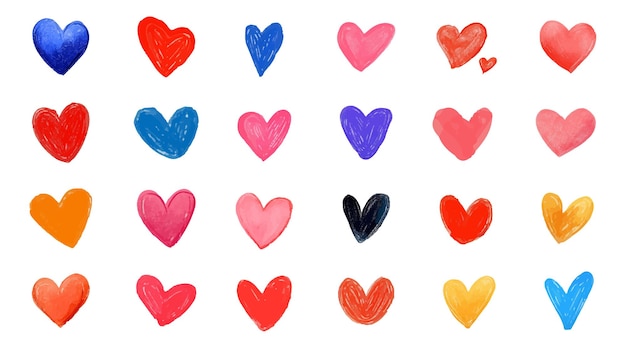 handpainted watercolor style heart handpainted watercolor cute cartoon heart elements
