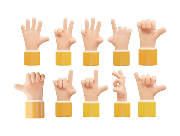 Handpictogram 3D-rendering vector illustratie transparant element ontwerp