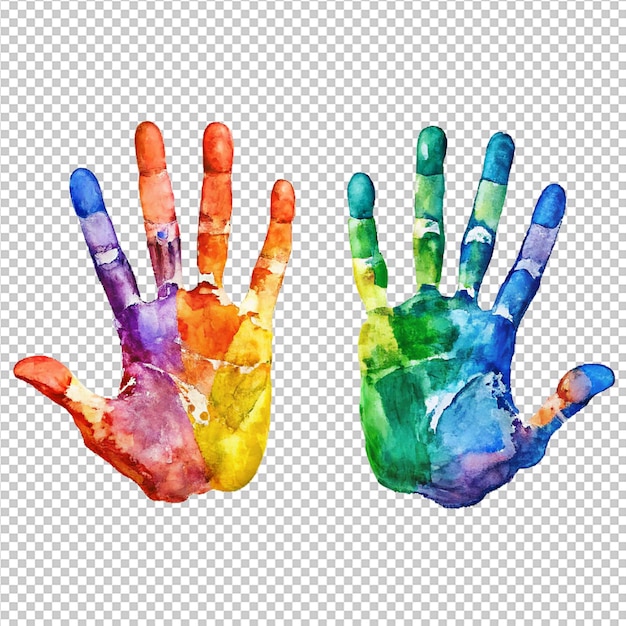 handprints paint isolated