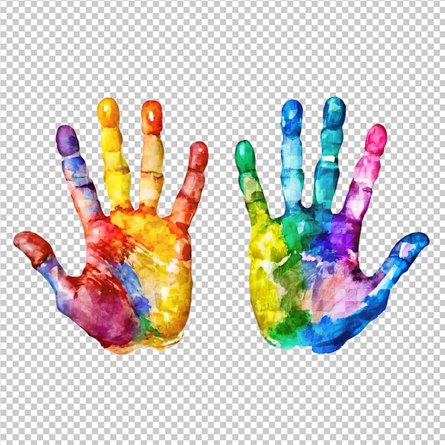 handprints paint isolated