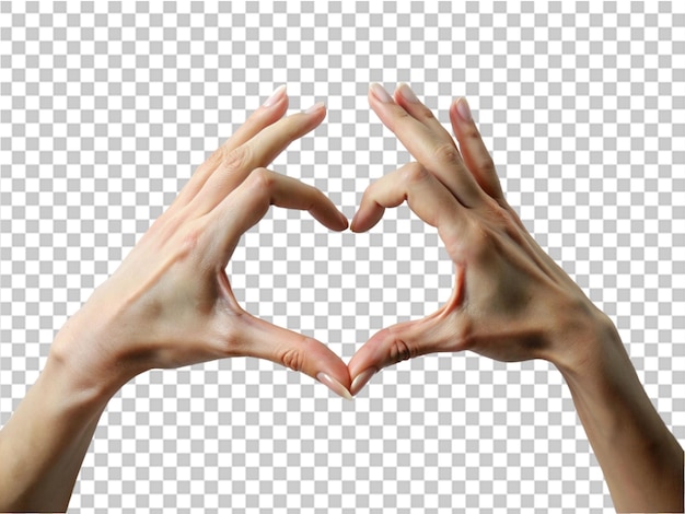 PSD hands heart on transparent background