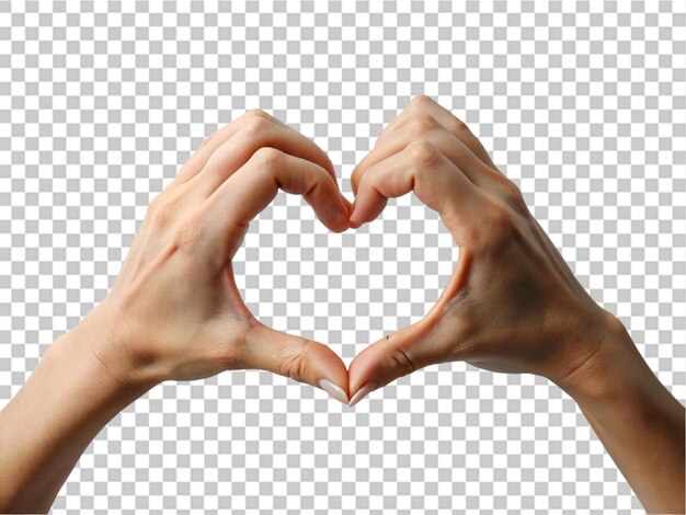 PSD hands heart on transparent background