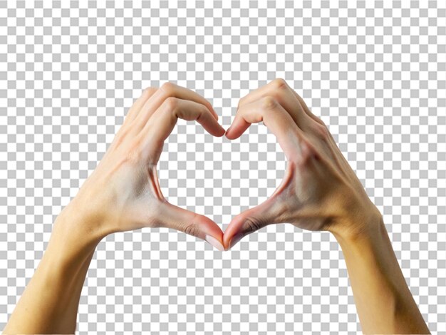 PSD hands heart on transparent background