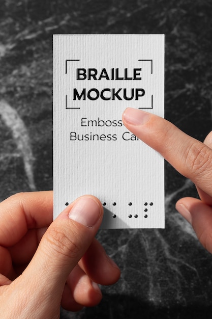 PSD hands holding business card