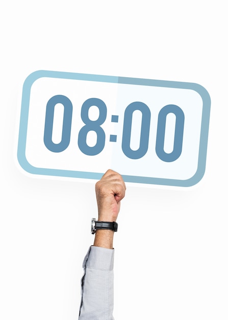 PSD hands holding a digital clock cliipart