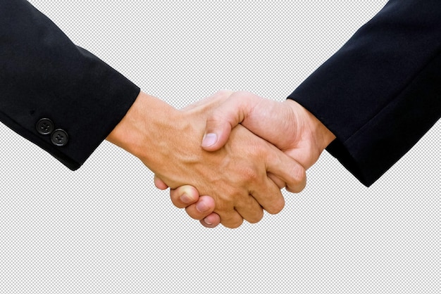 PSD hands of two businessmen who are shaking hands for agree business