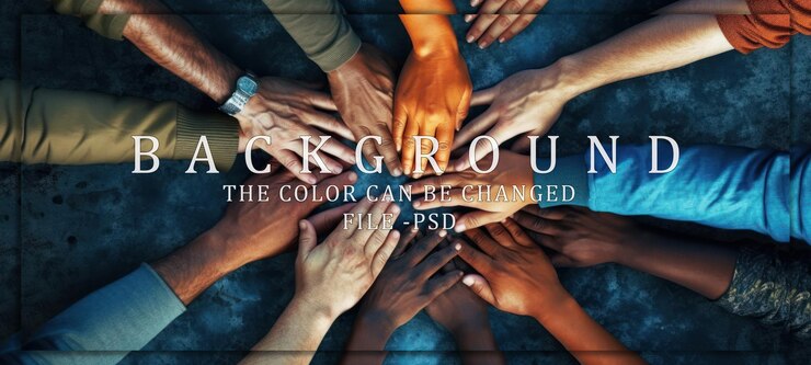 PSD hands of unity a diverse group joins hands