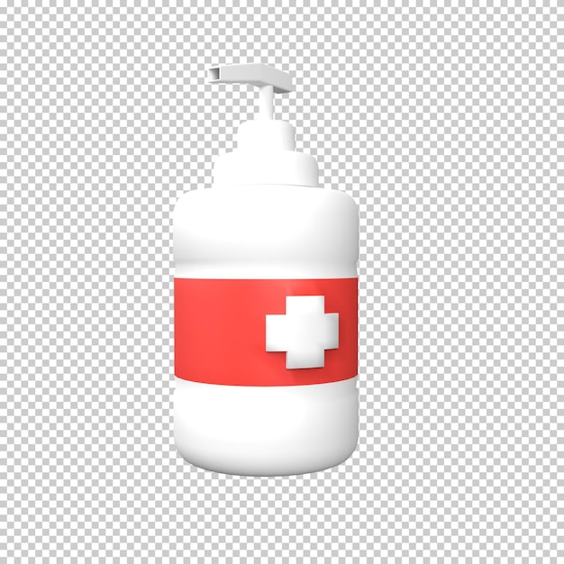 Handsanitizer bottle 3d illustration rendering