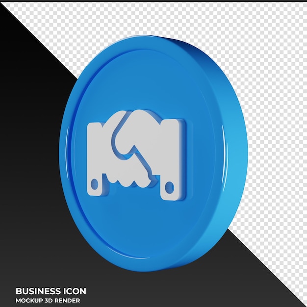 Handshake Business Icon 3D Render Illustration