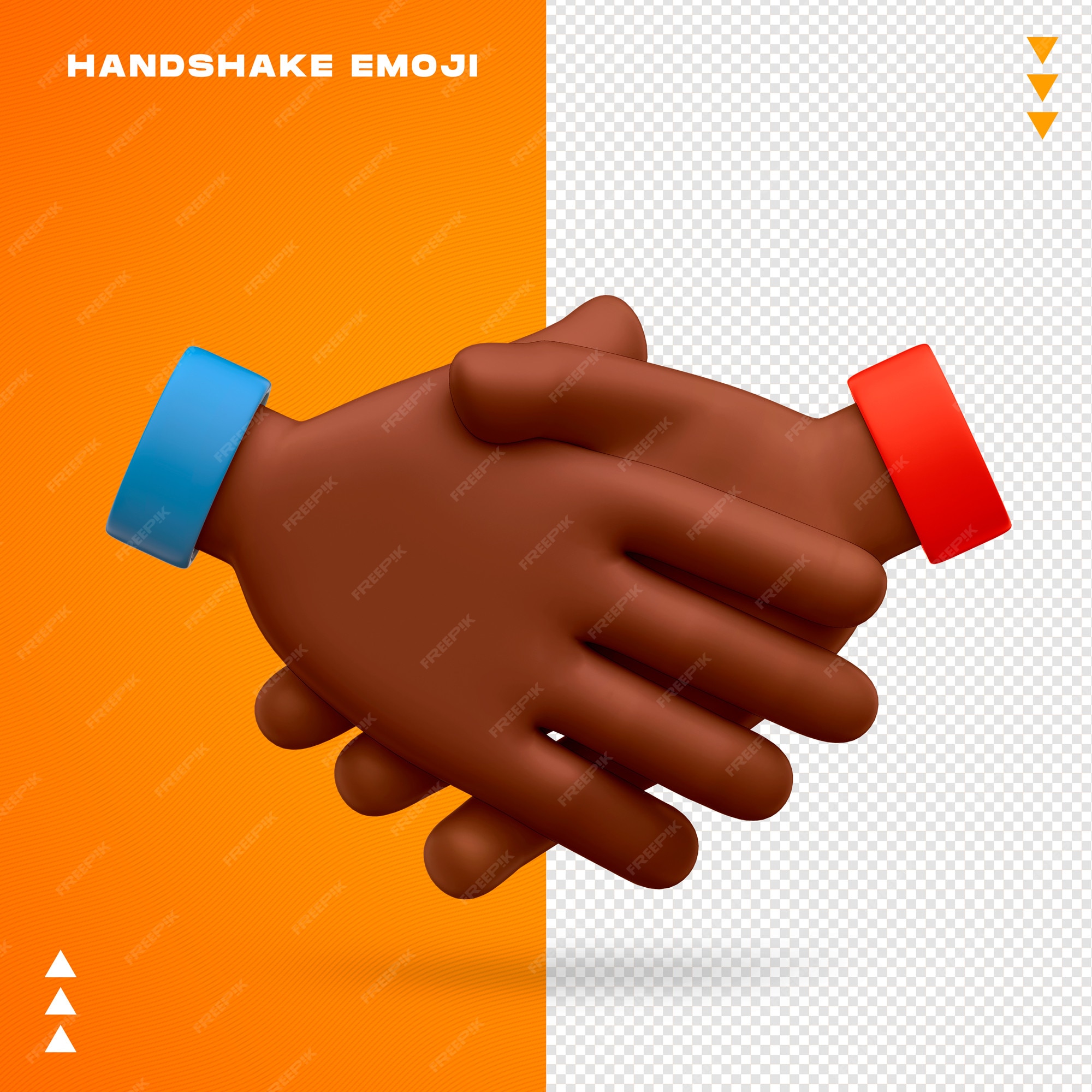 Premium PSD  Handshake emoji isolated