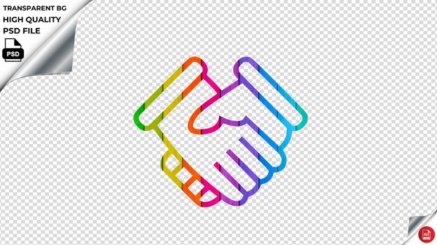 PSD handshake good approved deal colorful wood wall psd transparent