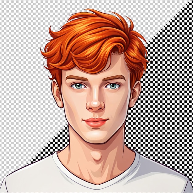 PSD handsome boy with color hair vector on transparent background