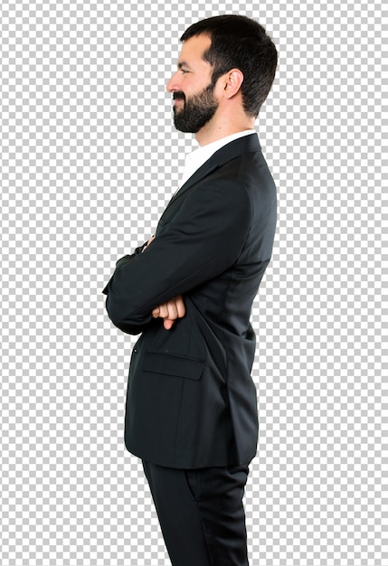 PSD handsome businessman looking lateral