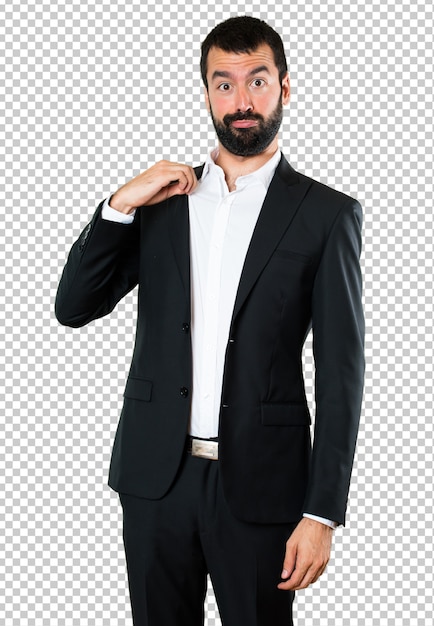 PSD handsome businessman proud of himself