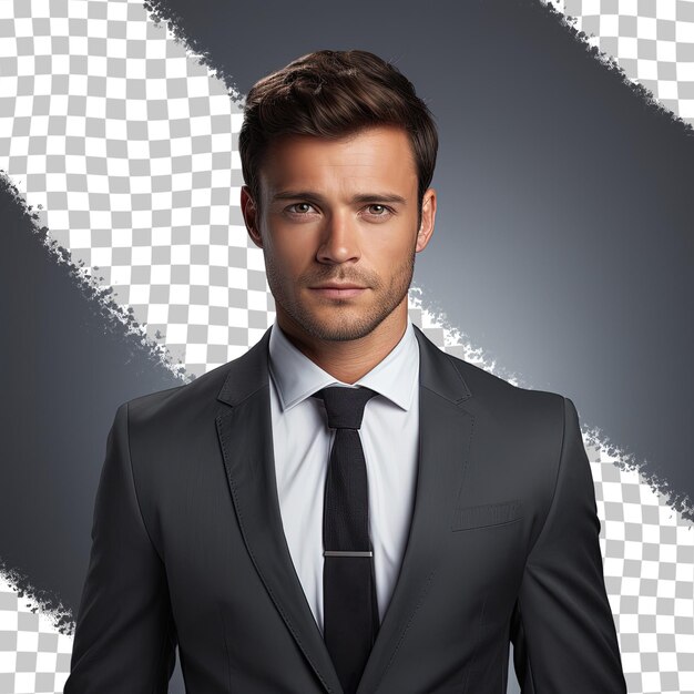 PSD handsome businessman s isolated portrait on transparent background