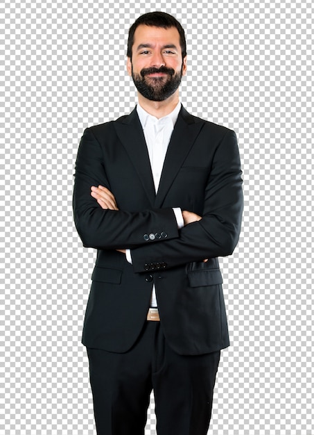 PSD handsome businessman with his arms crossed